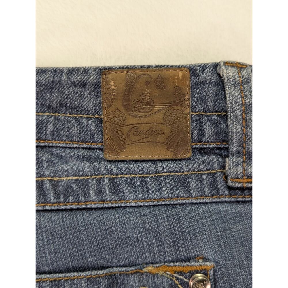 VTG Candie's Y2K Embroidered Distressed Straight Leg Jeans Med Wash Jr Sz 9 - Picture 14 of 16